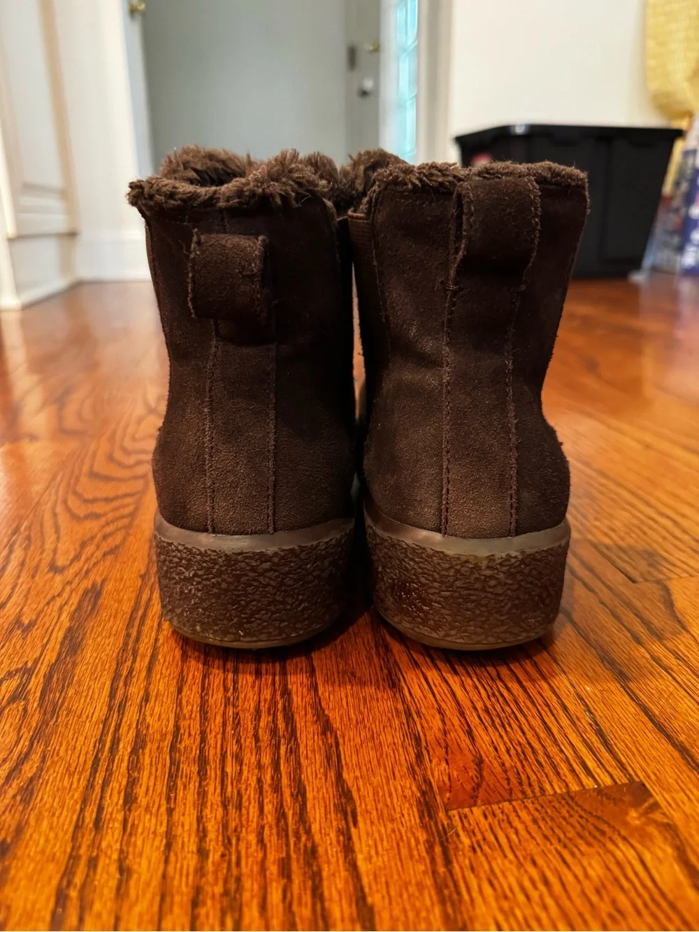 Madewell Brown Suede Fleece-Lined Chelsea Winter Boots